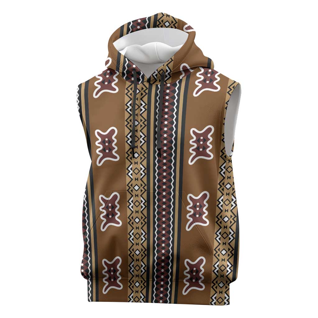 Mali Mud Cloth Sleeveless Hoodie Traditional Bologan Pattern - African Pride