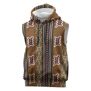Mali Mud Cloth Sleeveless Hoodie Traditional Bologan Pattern - African Pride