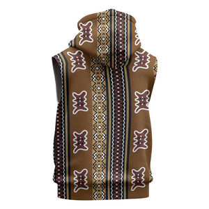 Mali Mud Cloth Sleeveless Hoodie Traditional Bologan Pattern - African Pride