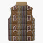 Mali Bologan Mud Cloth Pattern Sleeveless Puffer Jacket