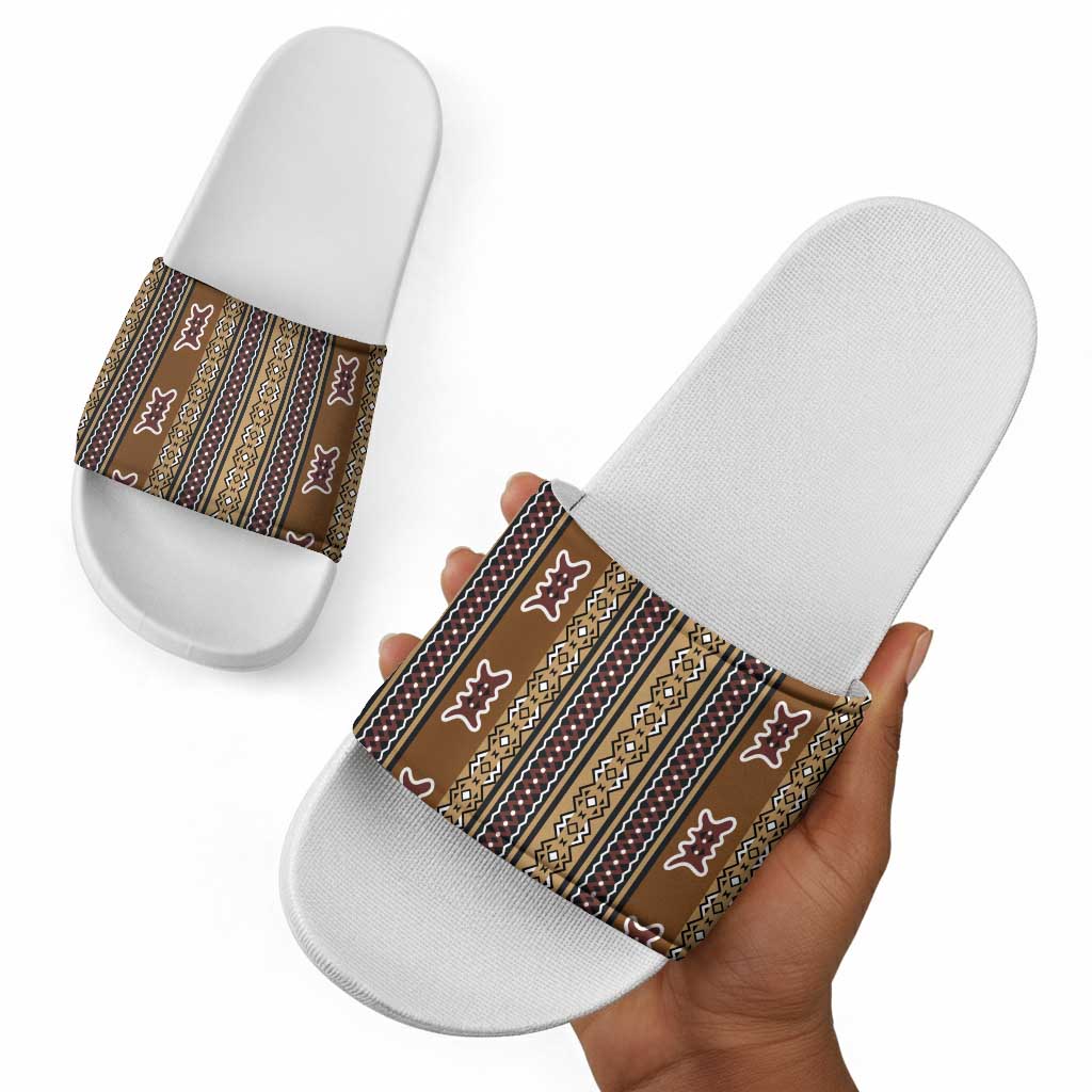 Mali Bologan Mud Cloth Pattern Slide Sandals