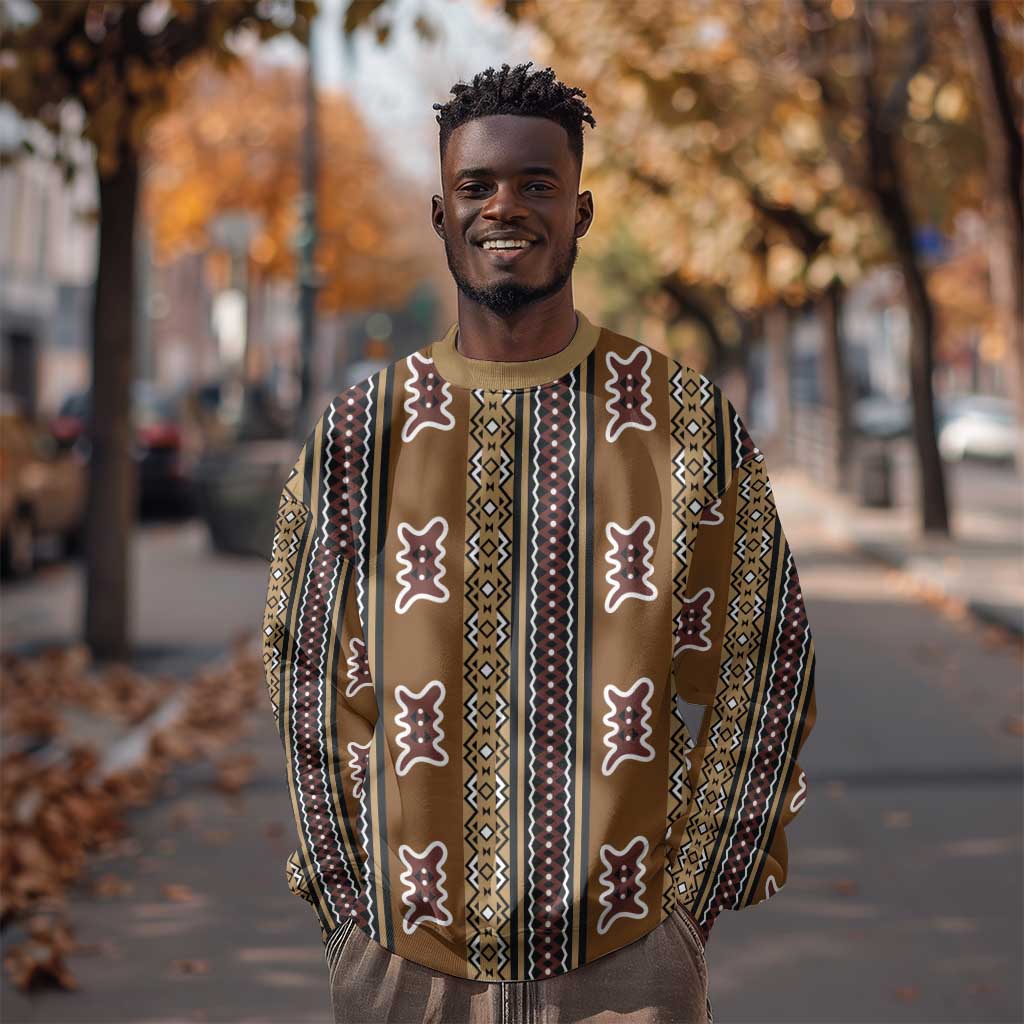 Mali Mud Cloth Sweatshirt Traditional Bologan Pattern by African Pride