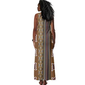 Mali Mud Cloth Tank Maxi Dress Traditional Bologan Pattern - African Pride