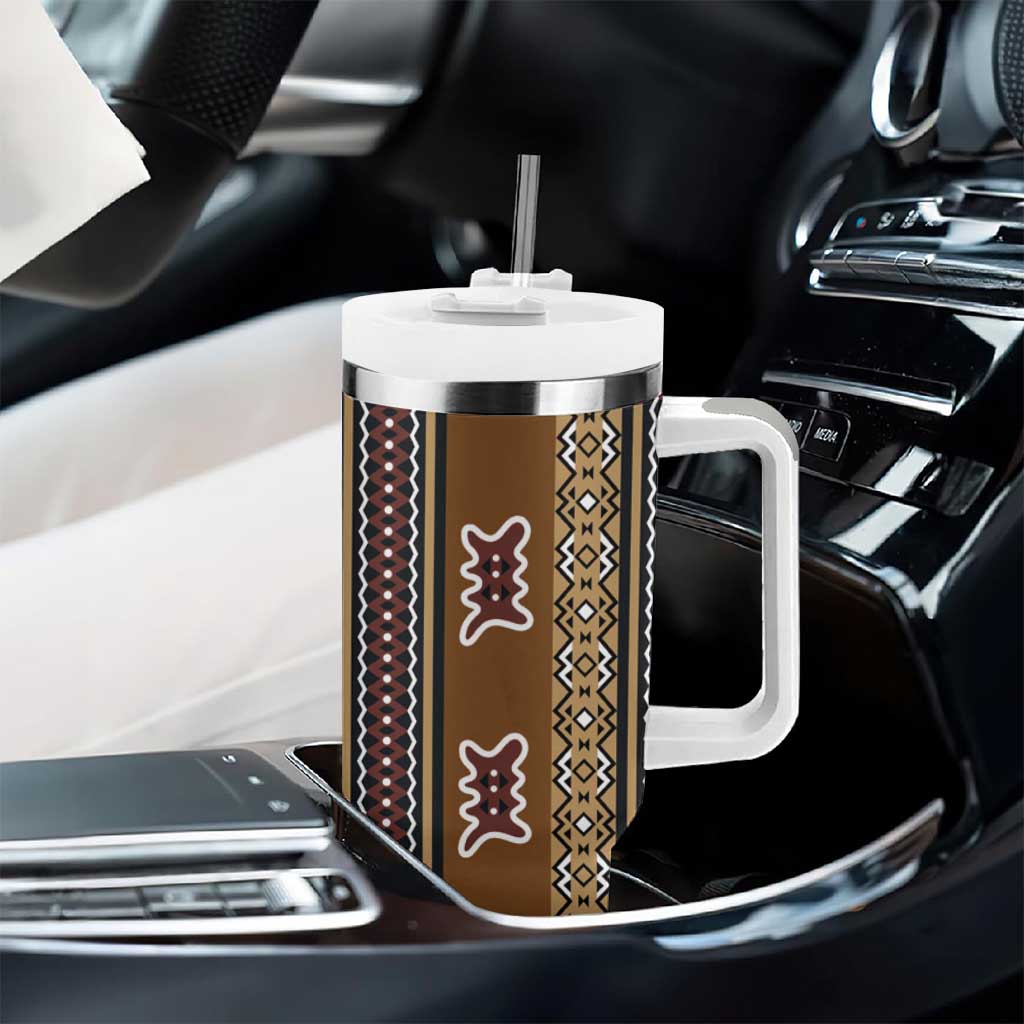 Mali Mud Cloth Tumbler With Handle Traditional Bologan Pattern - African Pride