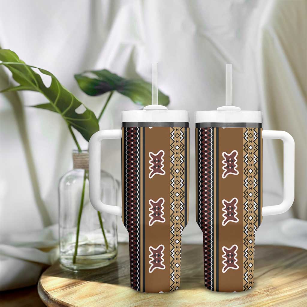 Mali Mud Cloth Tumbler With Handle Traditional Bologan Pattern - African Pride