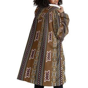 Mali Mud Cloth Wearable Blanket Hoodie Traditional Bologan Pattern - African Pride