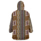 Mali Mud Cloth Wearable Blanket Hoodie Traditional Bologan Pattern - African Pride