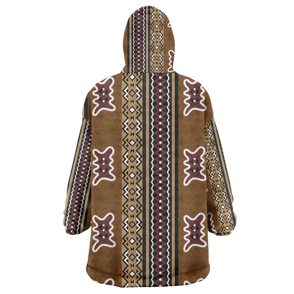 Mali Mud Cloth Wearable Blanket Hoodie Traditional Bologan Pattern - African Pride