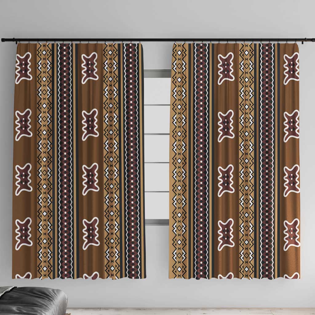 Mali Mud Cloth Window Curtain Traditional Bologan Pattern by African Pride