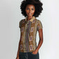 Mali Mud Cloth Women Polo Shirt Traditional Bologan Pattern - African Pride
