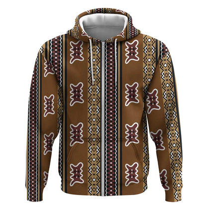 Mali Mud Cloth Zip Hoodie Traditional Bologan Pattern - African Pride