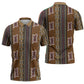 Mali Bologan Mud Cloth Pattern Zipper Polo Shirt