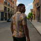 Mali Bologan Mud Cloth Pattern Zipper Polo Shirt
