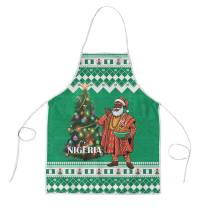 Nigeria Christmas Apron Black Santa With Jollof Rice