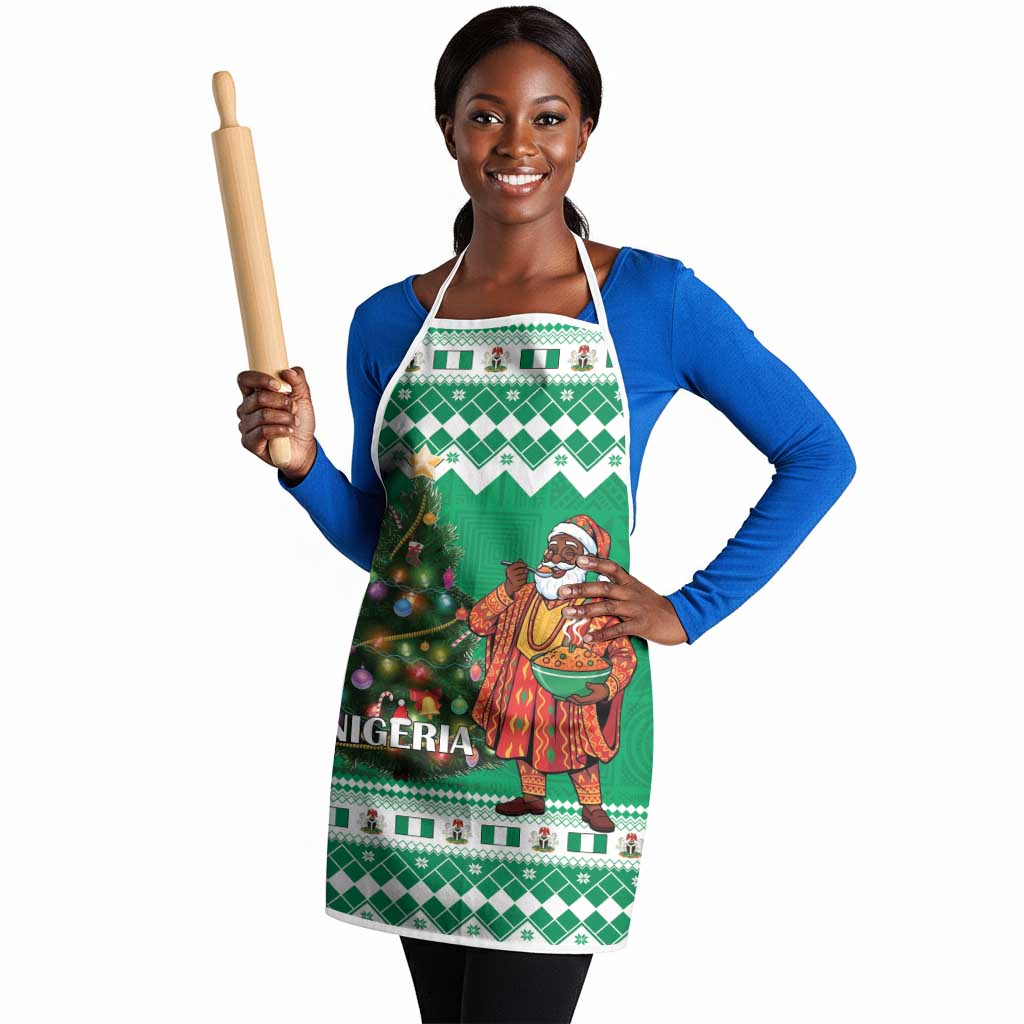 Nigeria Christmas Apron Black Santa With Jollof Rice