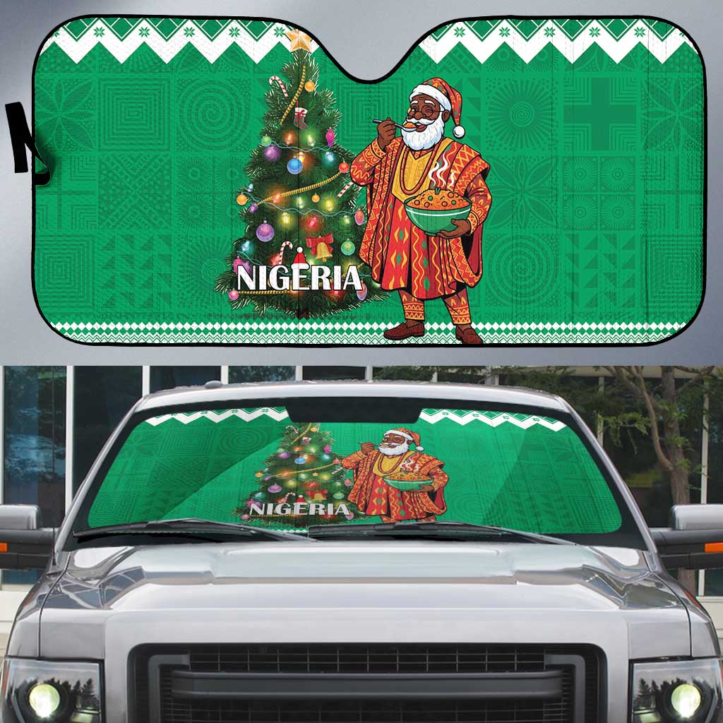 Nigeria Christmas Auto Sun Shade Black Santa With Jollof Rice