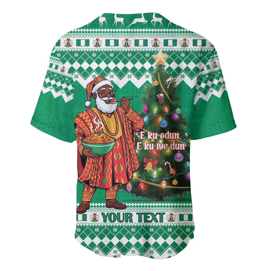 Personalized Afro Christmas in Nigeria Baseball Jersey Eku Odun Eku IyeDun - African Pride