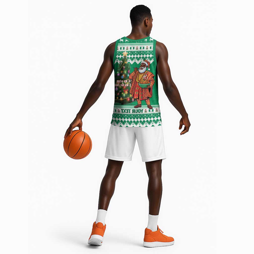 Personalized Afro Christmas in Nigeria Basketball Jersey Eku Odun Eku IyeDun - African Pride
