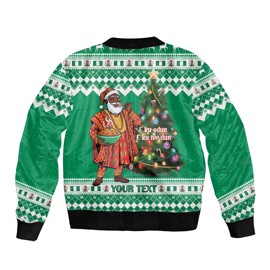 Personalized Afro Christmas in Nigeria Bomber Jacket Eku Odun Eku IyeDun - African Pride