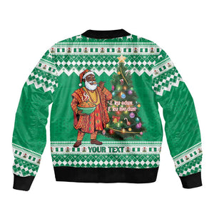 Personalized Afro Christmas in Nigeria Bomber Jacket Eku Odun Eku IyeDun - African Pride