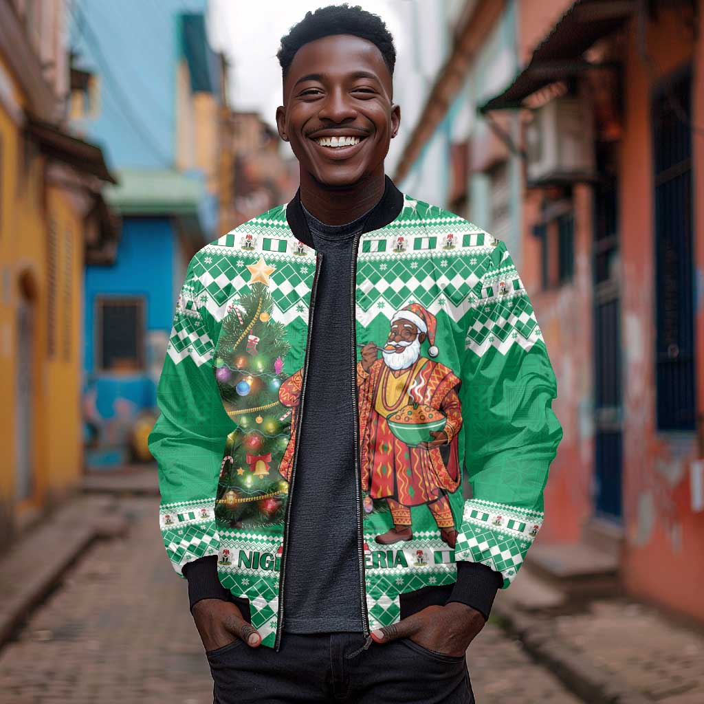 Personalized Afro Christmas in Nigeria Bomber Jacket Eku Odun Eku IyeDun - African Pride