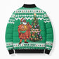 Personalized Nigeria Christmas Bomber Puffer Jacket Black Santa With Jollof Rice