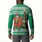 Personalized Nigeria Christmas Button Sweatshirt Black Santa With Jollof Rice