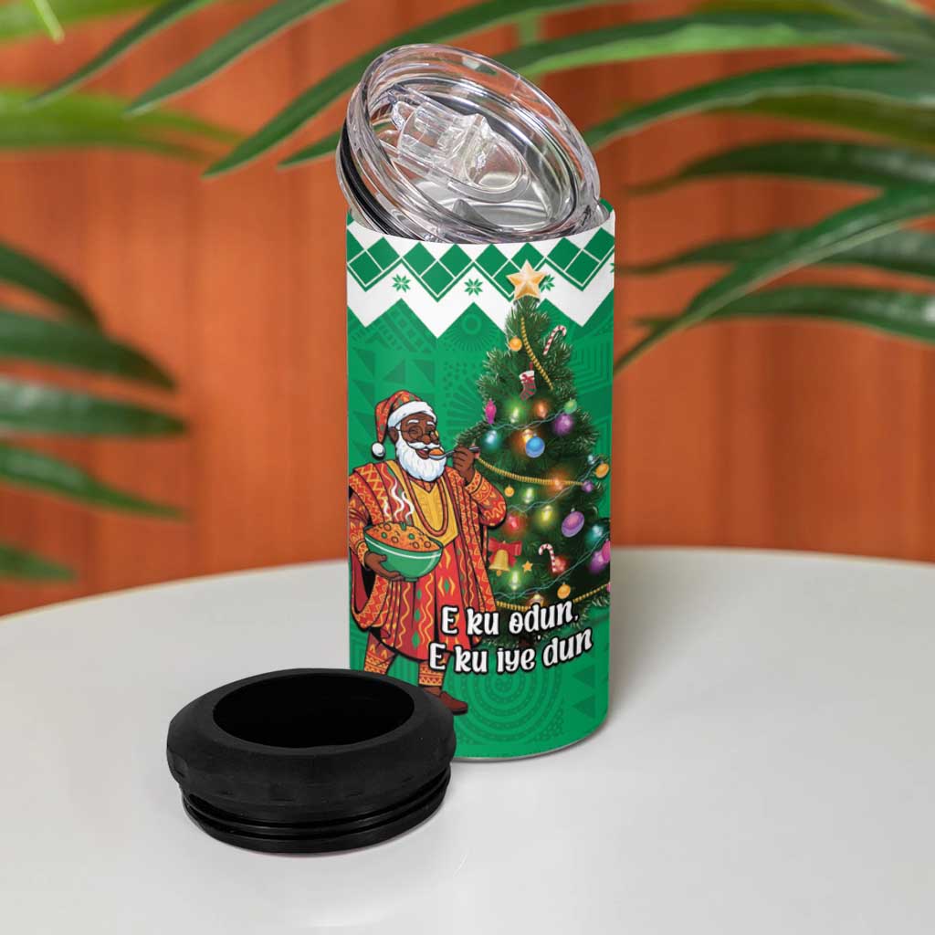 Afro Christmas in Nigeria 4 in 1 Can Cooler Tumbler Eku Odun Eku IyeDun - African Pride