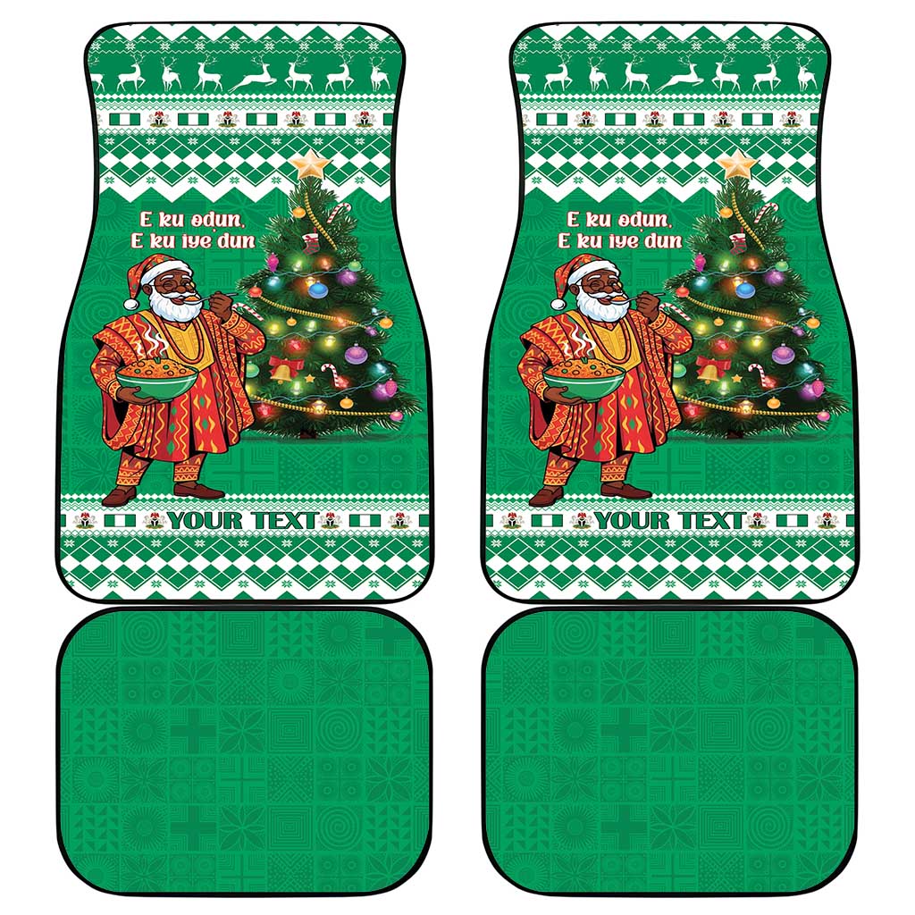 Personalized Afro Christmas in Nigeria Car Mats Eku Odun Eku IyeDun - African Pride