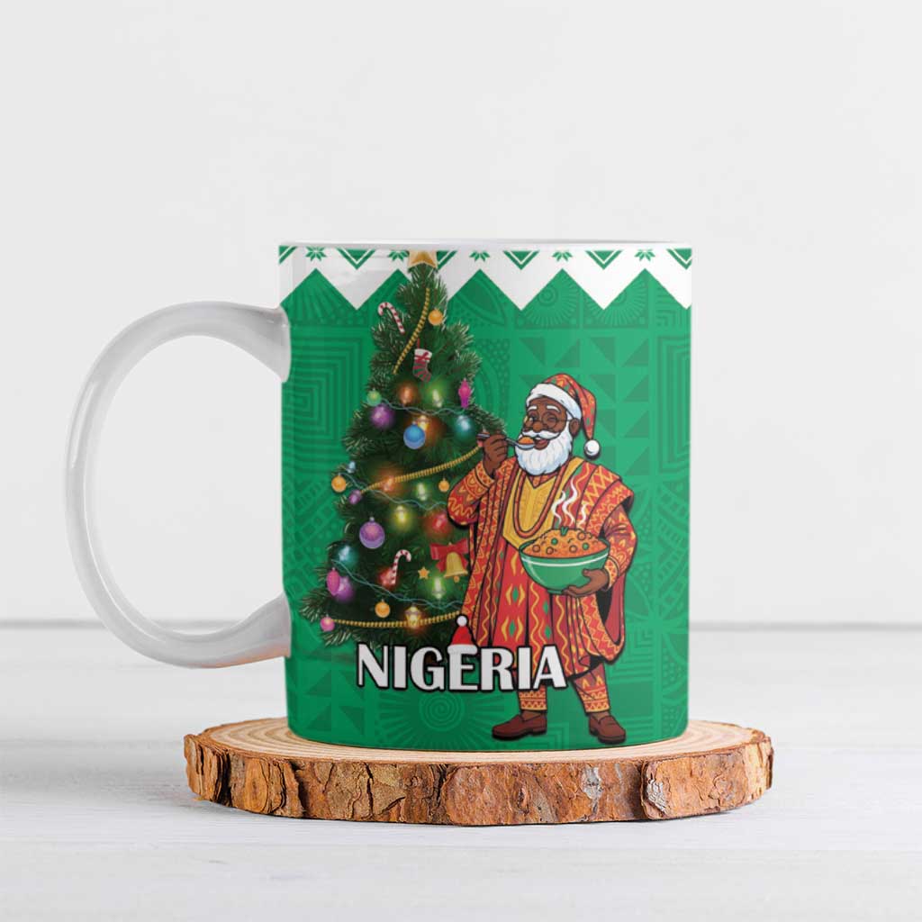 Nigeria Christmas Ceramic Mug Black Santa With Jollof Rice