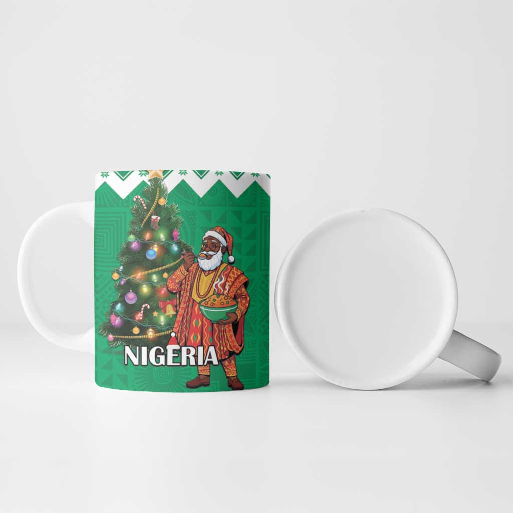 Nigeria Christmas Ceramic Mug Black Santa With Jollof Rice