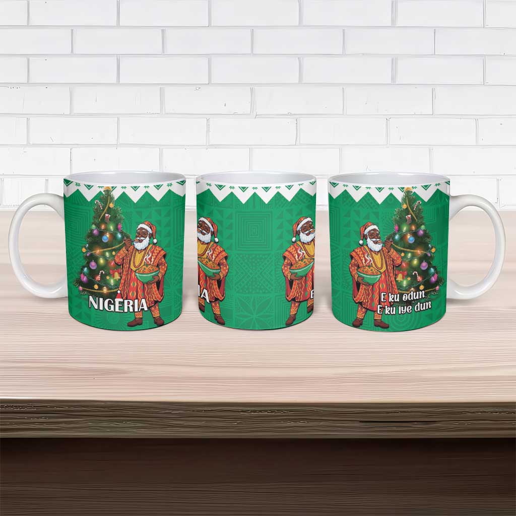 Nigeria Christmas Ceramic Mug Black Santa With Jollof Rice
