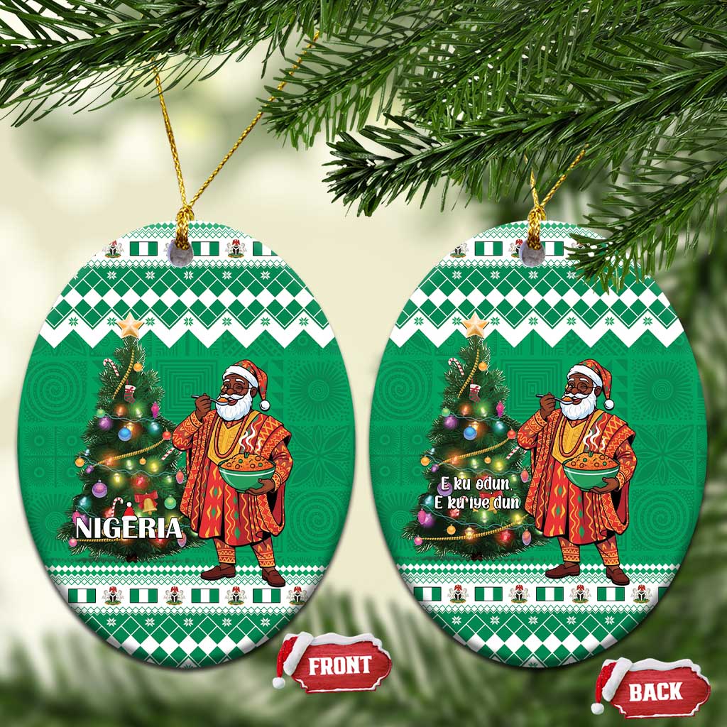 Afro Christmas in Nigeria Ceramic Ornament Eku Odun Eku IyeDun - African Pride