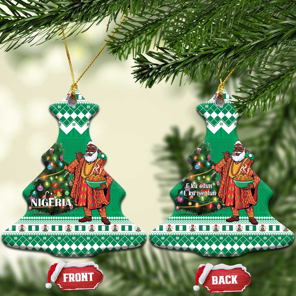 Afro Christmas in Nigeria Ceramic Ornament Eku Odun Eku IyeDun - African Pride
