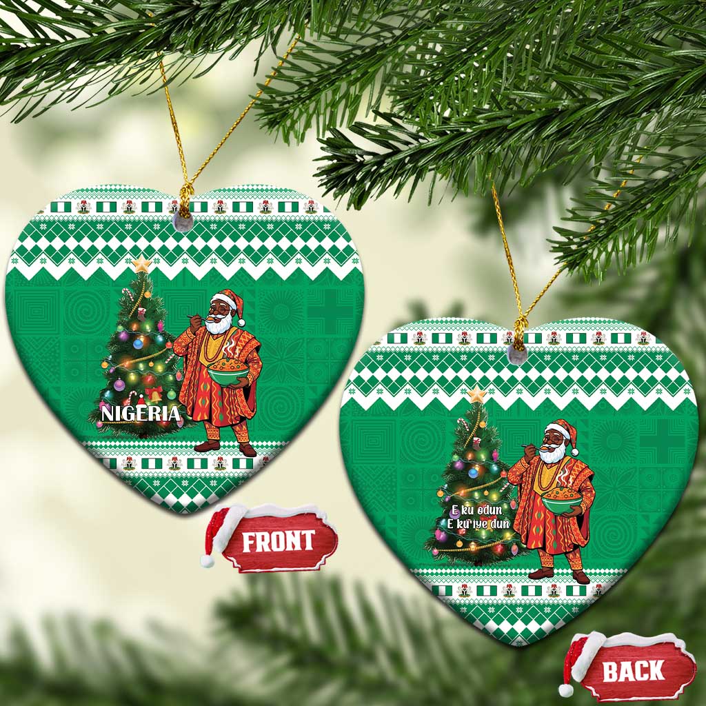 Afro Christmas in Nigeria Ceramic Ornament Eku Odun Eku IyeDun - African Pride