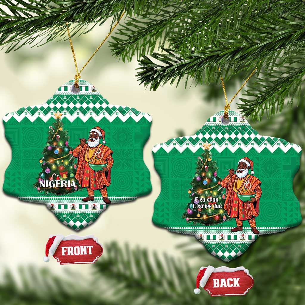 Afro Christmas in Nigeria Ceramic Ornament Eku Odun Eku IyeDun - African Pride