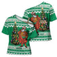 Personalized Nigeria Christmas Cross Shoulder Shirt Black Santa With Jollof Rice