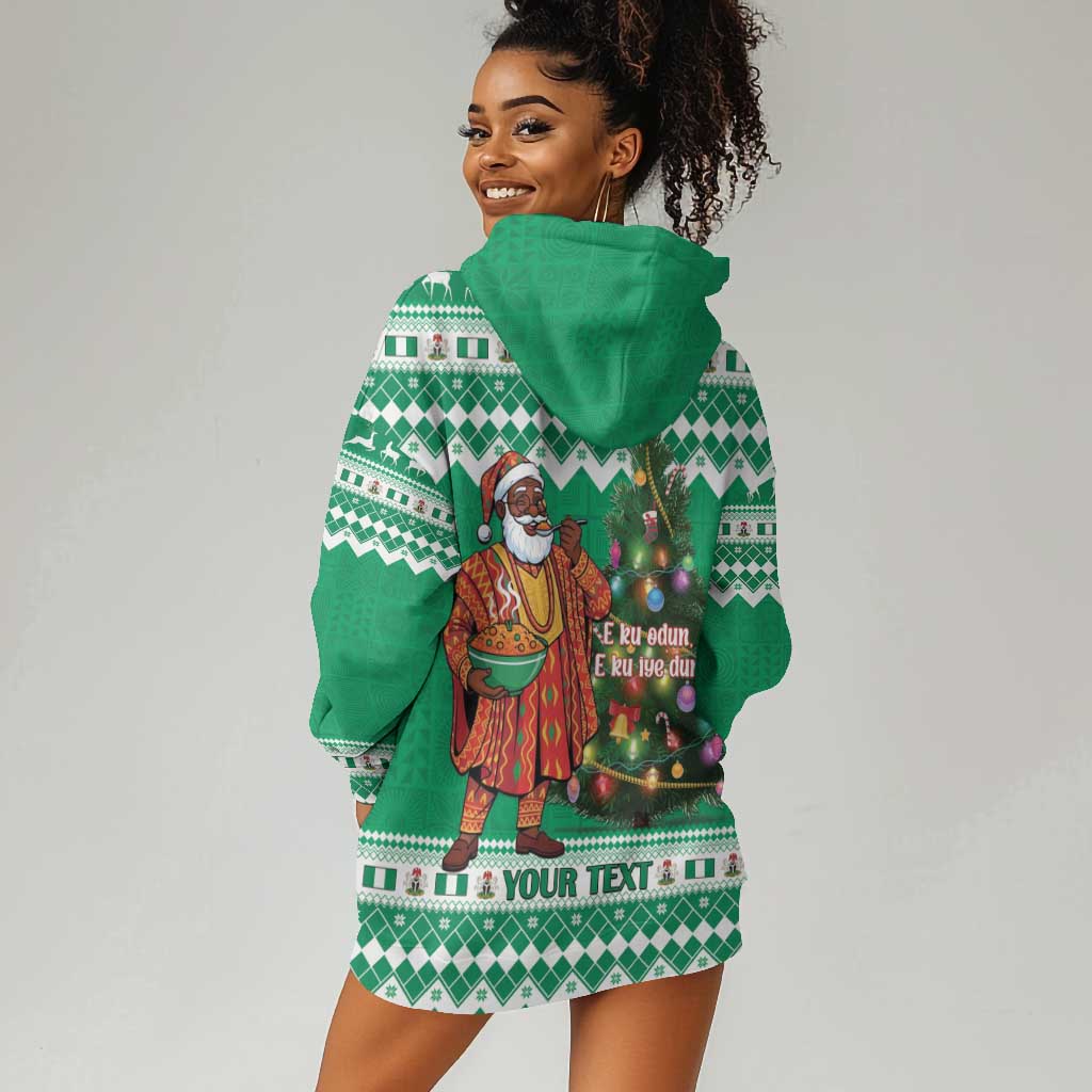 Personalized Afro Christmas in Nigeria Hoodie Dress Eku Odun Eku IyeDun - African Pride