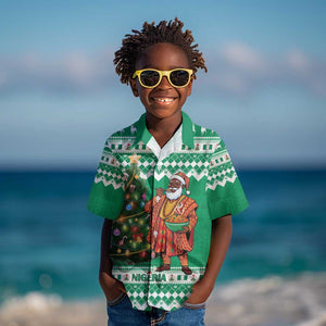 Personalized Afro Christmas in Nigeria Kid Hawaiian Shirt Eku Odun Eku IyeDun - African Pride