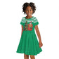 Personalized Afro Christmas in Nigeria Kid Short Sleeve Dress Eku Odun Eku IyeDun - African Pride