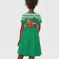 Personalized Afro Christmas in Nigeria Kid Short Sleeve Dress Eku Odun Eku IyeDun - African Pride