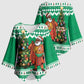 Personalized Nigeria Christmas Kimono Sleeve Blouse Black Santa With Jollof Rice