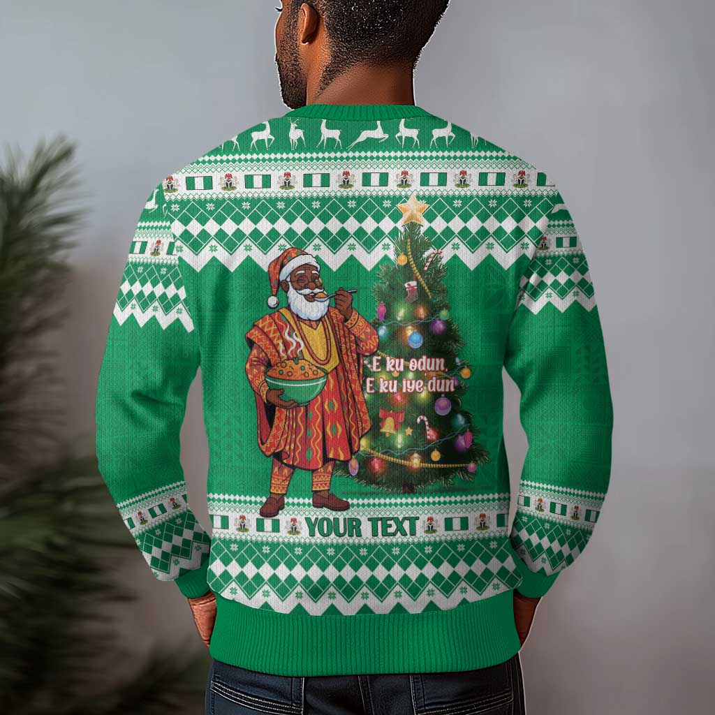 Personalized Afro Christmas in Nigeria Ugly Christmas Sweater Eku Odun Eku IyeDun - African Pride