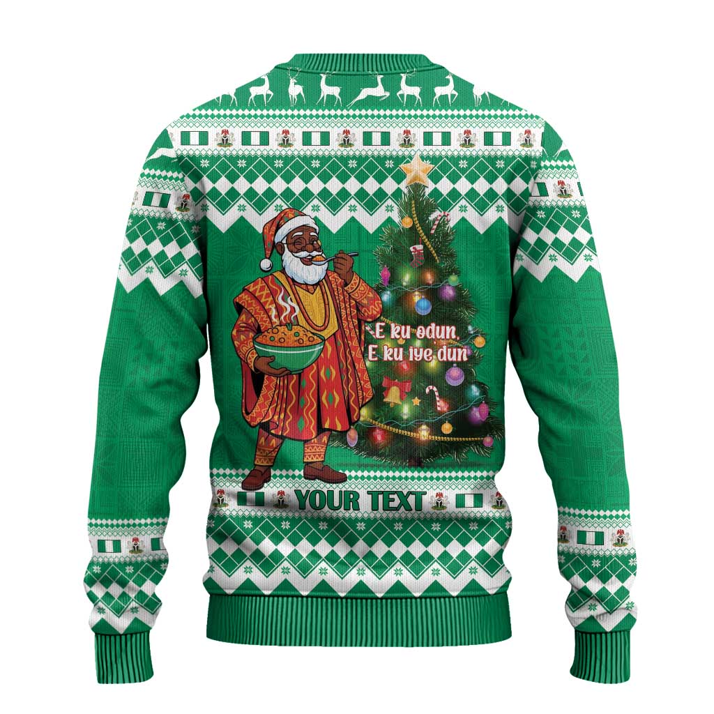 Personalized Afro Christmas in Nigeria Ugly Christmas Sweater Eku Odun Eku IyeDun - African Pride