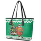 Afro Christmas in Nigeria Leather Tote Bag Eku Odun Eku IyeDun - African Pride
