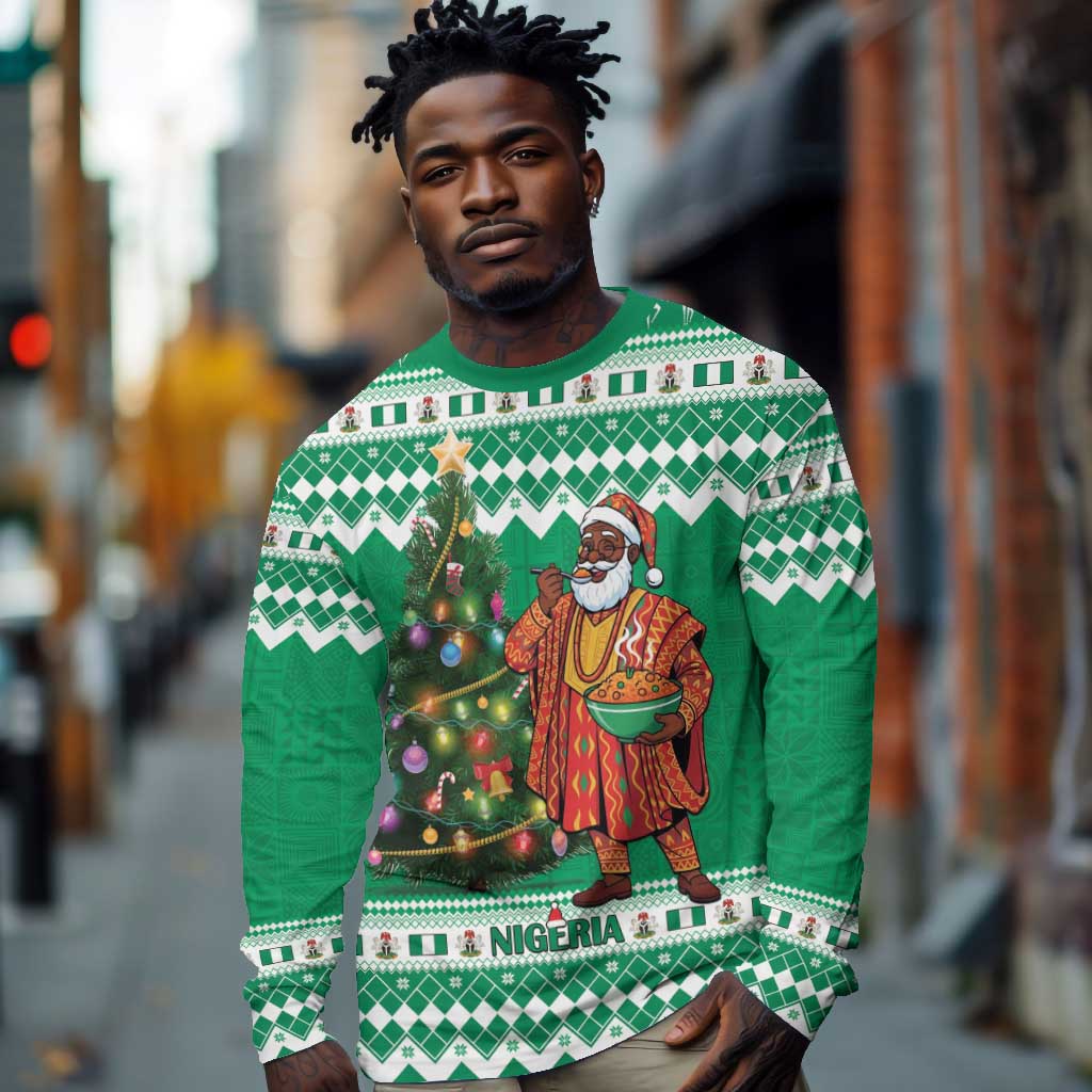 Personalized Afro Christmas in Nigeria Long Sleeve Shirt Eku Odun Eku IyeDun - African Pride