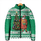 Personalized Nigeria Christmas Padded Jacket Black Santa With Jollof Rice