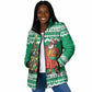 Personalized Nigeria Christmas Padded Jacket Black Santa With Jollof Rice