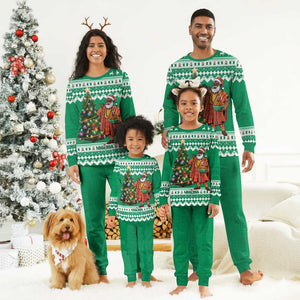 Personalized Afro Christmas in Nigeria Christmas Pajama Set Eku Odun Eku IyeDun - African Pride