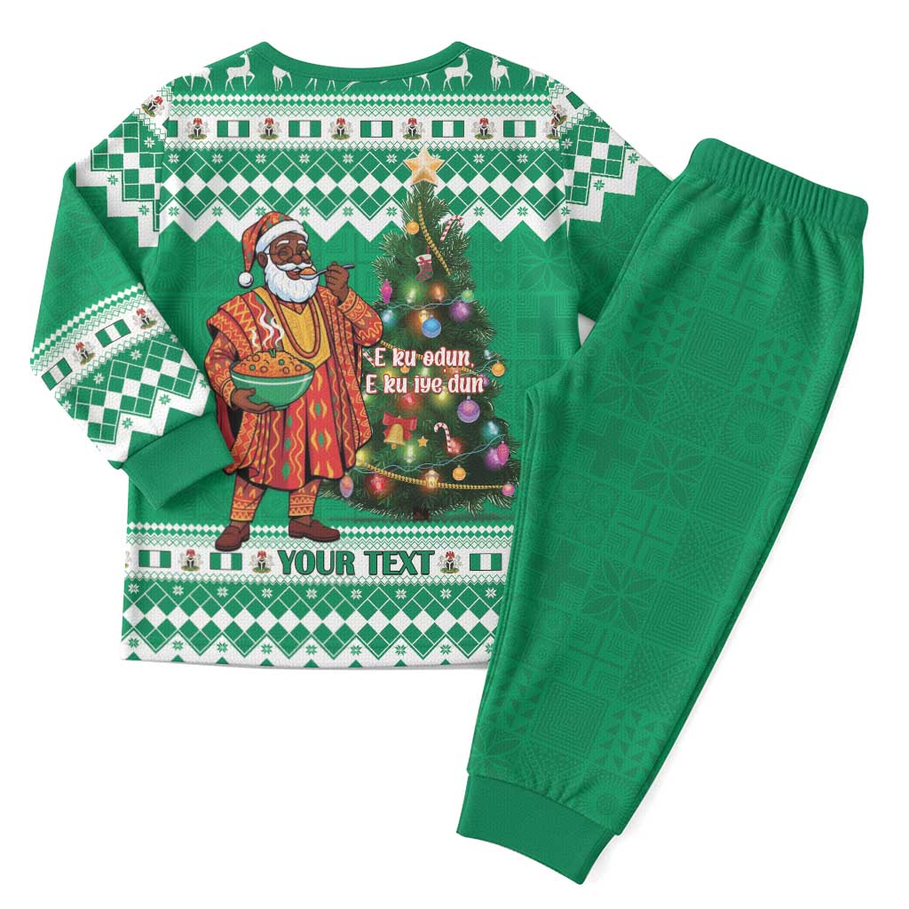 Personalized Afro Christmas in Nigeria Christmas Pajama Set Eku Odun Eku IyeDun - African Pride